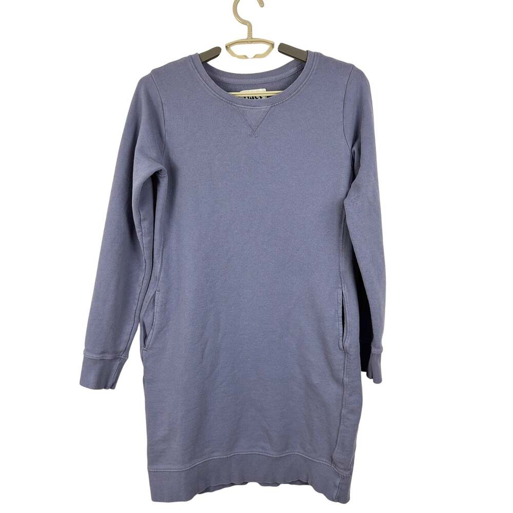 Pact Organic Cotton Sweatshirt Dress Small Lavender Purple long sleeve casual